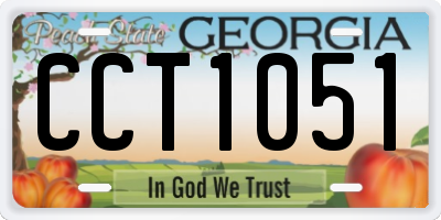 GA license plate CCT1051