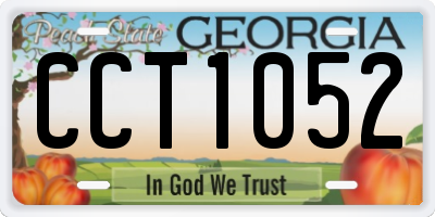 GA license plate CCT1052