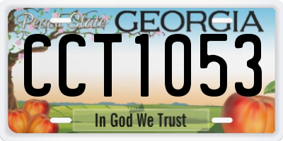 GA license plate CCT1053