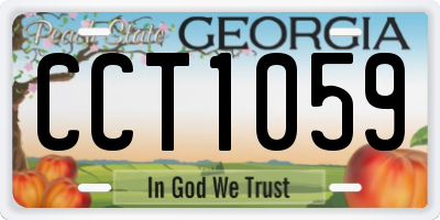 GA license plate CCT1059