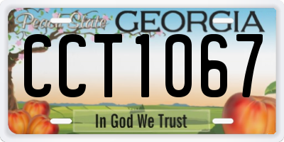 GA license plate CCT1067