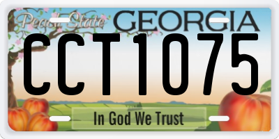 GA license plate CCT1075