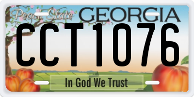 GA license plate CCT1076