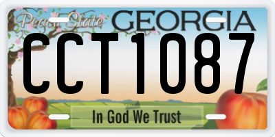 GA license plate CCT1087