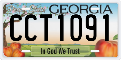 GA license plate CCT1091