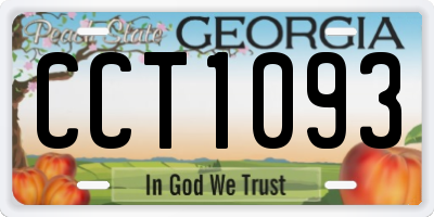 GA license plate CCT1093