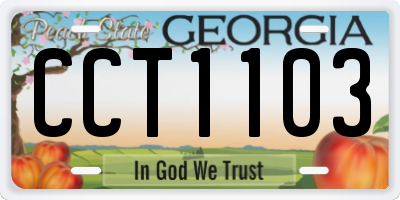GA license plate CCT1103