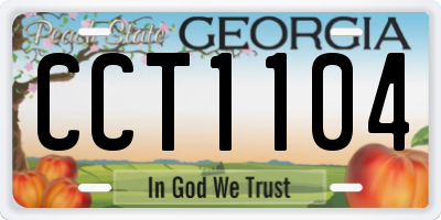 GA license plate CCT1104