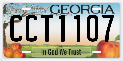 GA license plate CCT1107