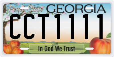 GA license plate CCT1111