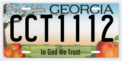 GA license plate CCT1112