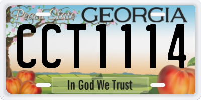 GA license plate CCT1114