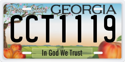 GA license plate CCT1119