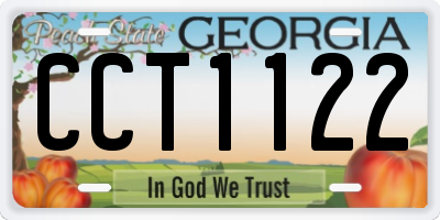 GA license plate CCT1122