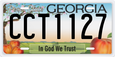 GA license plate CCT1127