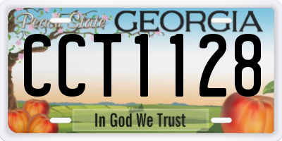 GA license plate CCT1128