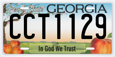 GA license plate CCT1129
