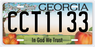 GA license plate CCT1133