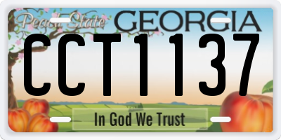 GA license plate CCT1137