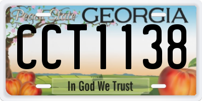 GA license plate CCT1138