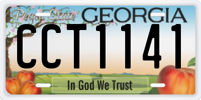 GA license plate CCT1141