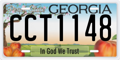 GA license plate CCT1148