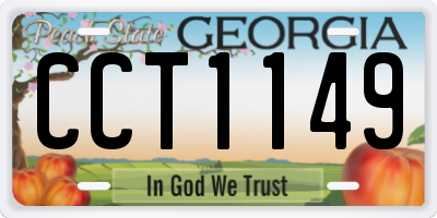 GA license plate CCT1149