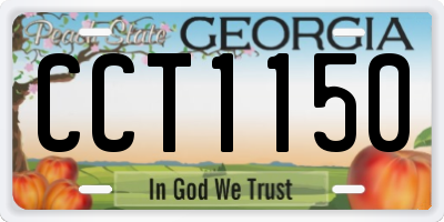 GA license plate CCT1150