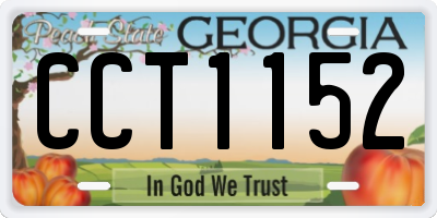 GA license plate CCT1152