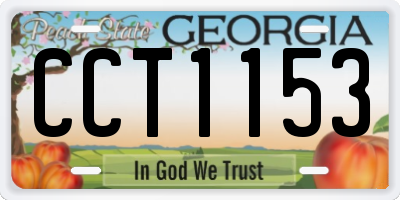 GA license plate CCT1153