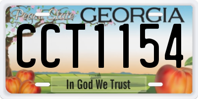 GA license plate CCT1154