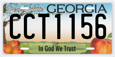 GA license plate CCT1156