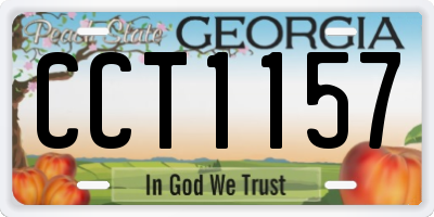 GA license plate CCT1157