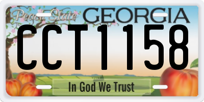 GA license plate CCT1158