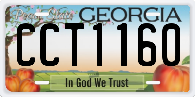 GA license plate CCT1160