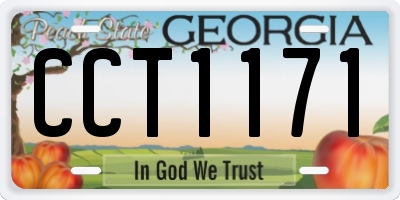 GA license plate CCT1171