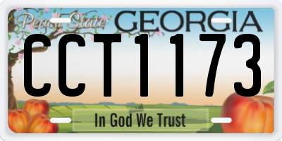 GA license plate CCT1173
