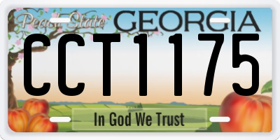 GA license plate CCT1175