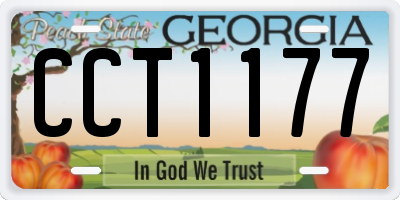 GA license plate CCT1177