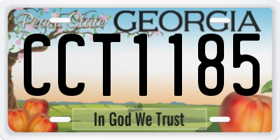 GA license plate CCT1185