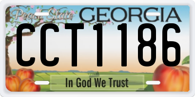 GA license plate CCT1186
