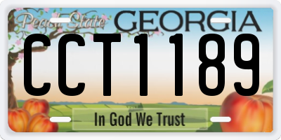 GA license plate CCT1189