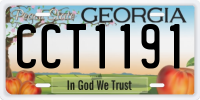 GA license plate CCT1191