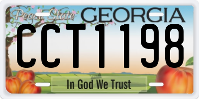 GA license plate CCT1198