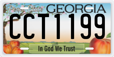 GA license plate CCT1199