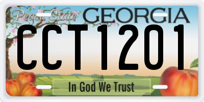 GA license plate CCT1201
