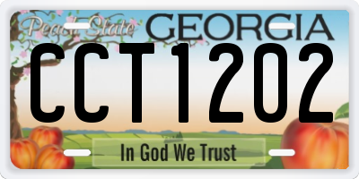 GA license plate CCT1202