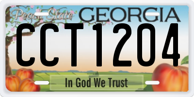 GA license plate CCT1204