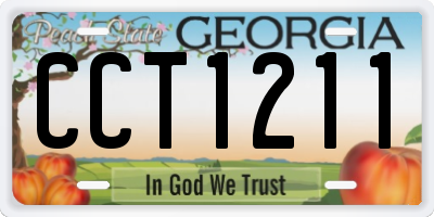 GA license plate CCT1211