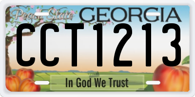 GA license plate CCT1213